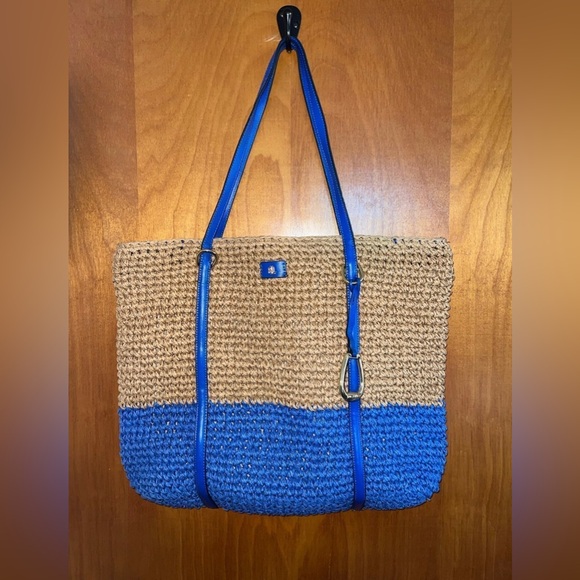Lauren Ralph Lauren Handbags - Lauren Ralph Lauren Crochet Straw Tote Bag like new